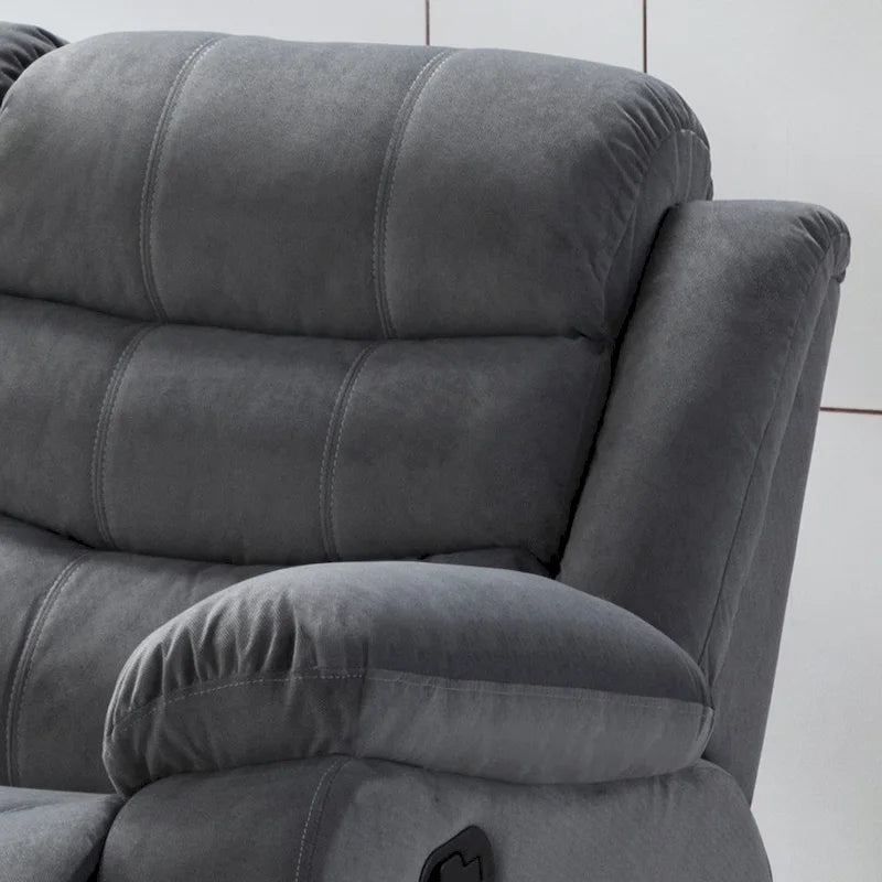 Jim Grey Upholstered Reclining Living Room Sofa