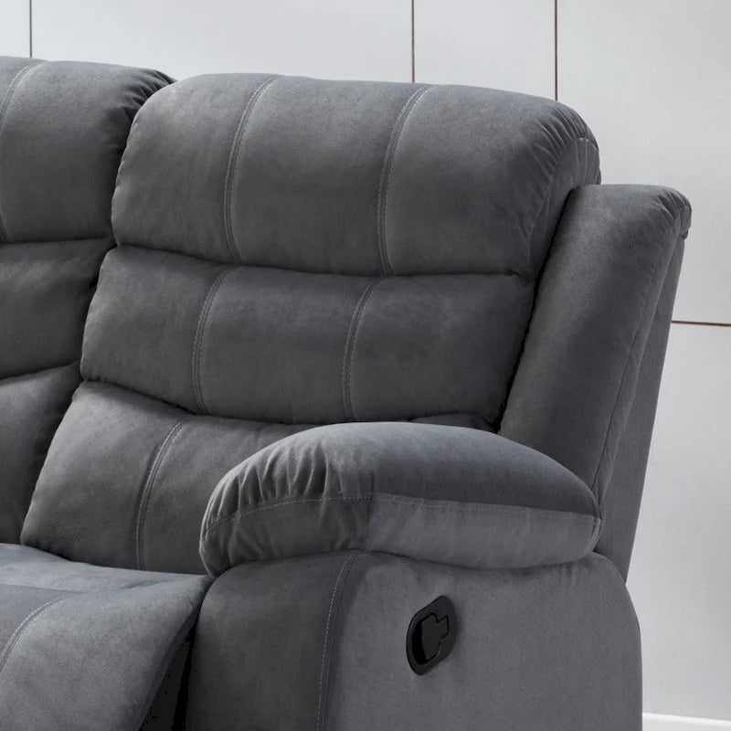 Jim Grey Upholstered Reclining Living Room Sofa