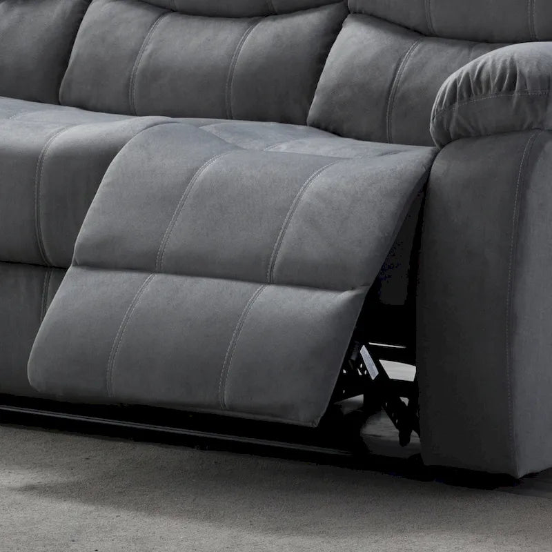 Jim Grey Upholstered Reclining Living Room Sofa