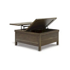 Signature Design by Ashley Moriville Brown Lift Top Cocktail Table - 36W x 36D x 18H