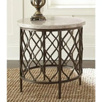 Steve Silver Rockvale Stone Top Round Side Table