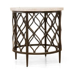 Steve Silver Rockvale Stone Top Round Side Table