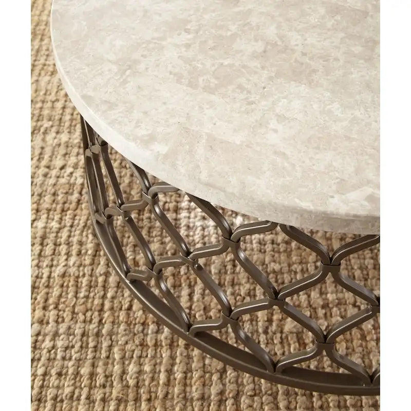 Steve Silver Rockvale Stone Top Round Side Table