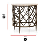 Steve Silver Rockvale Stone Top Round Side Table