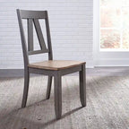 Lindsey Farm Gray and Sandstone 5 Piece Trestle Table Set