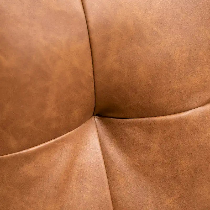 HOMCOM 51 Wide Double Sofa with Armrest, 2-Seater Tufted PU Leather and Pocket Spring Sponge Padded Cushion, Brown
