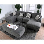Lauf Modern Grey Fabric 4-piece Modular Sectional by Furniture of America