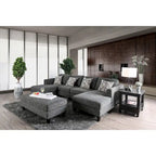 Lauf Modern Grey Fabric 4-piece Modular Sectional by Furniture of America