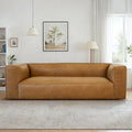 Empire Mid Century Modern Living Room Top Leather Couch in Tan