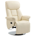 HOMCOM Manual Recliner Chair for Adults, Adjustable Swivel Recliner with Footrest, Padded Arms