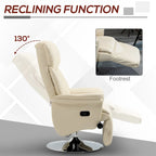 HOMCOM Manual Recliner Chair for Adults, Adjustable Swivel Recliner with Footrest, Padded Arms