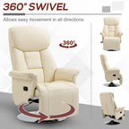 HOMCOM Manual Recliner Chair for Adults, Adjustable Swivel Recliner with Footrest, Padded Arms
