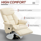 HOMCOM Manual Recliner Chair for Adults, Adjustable Swivel Recliner with Footrest, Padded Arms