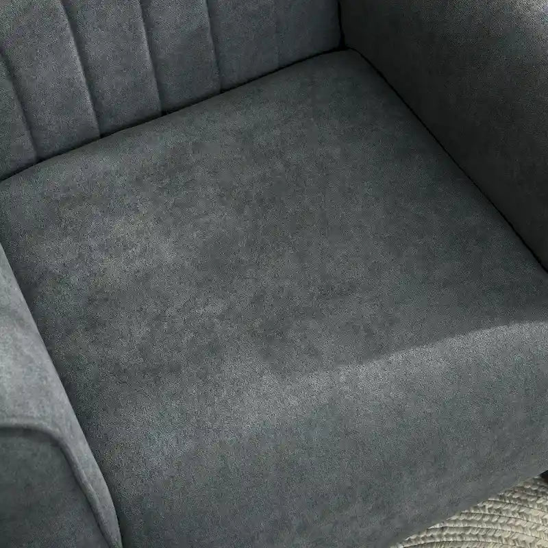 HOMCOM Fabric Accent Chair, Mid-Century Modern Armchair with Wood Legs, Soft & Padded, Rolled Arms