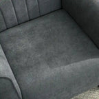 HOMCOM Fabric Accent Chair, Mid-Century Modern Armchair with Wood Legs, Soft & Padded, Rolled Arms