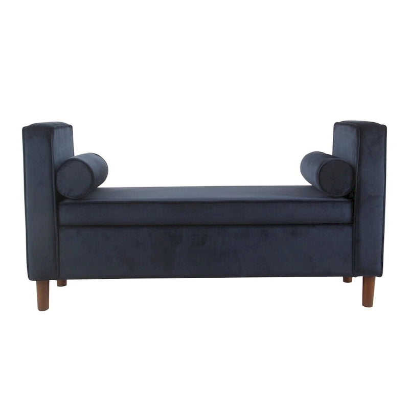 Carson Carrington Hamn Velvet Storage Bench - Dark Navy