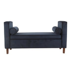 Carson Carrington Hamn Velvet Storage Bench - Dark Navy