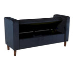 Carson Carrington Hamn Velvet Storage Bench - Dark Navy
