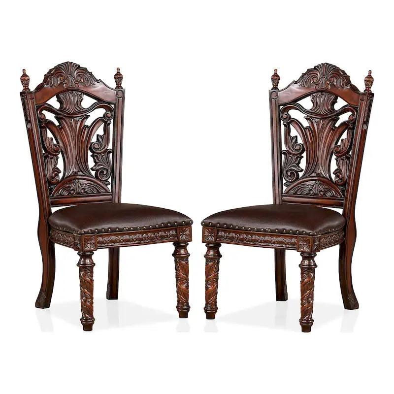 Abeena Traditional Cherry Solid Wood Side Chairs (Set of 2) by Furniture of America