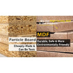 COZAYH Mirror Fronts Rustic Farmhouse Accent Cabinet with Geometric Overlays