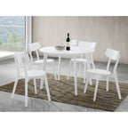 Roundhill Furniture Roma Contemporary White Round Dining Table