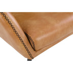 Brooks Accent Chair in Faux Leather with Stitch and Black Legs