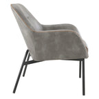 Brooks Accent Chair in Faux Leather with Stitch and Black Legs