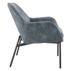 Brooks Accent Chair in Faux Leather with Stitch and Black Legs