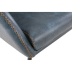 Brooks Accent Chair in Faux Leather with Stitch and Black Legs