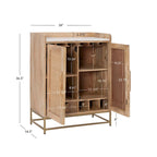 Spence Wooden Bar Cabinet with Marble Top