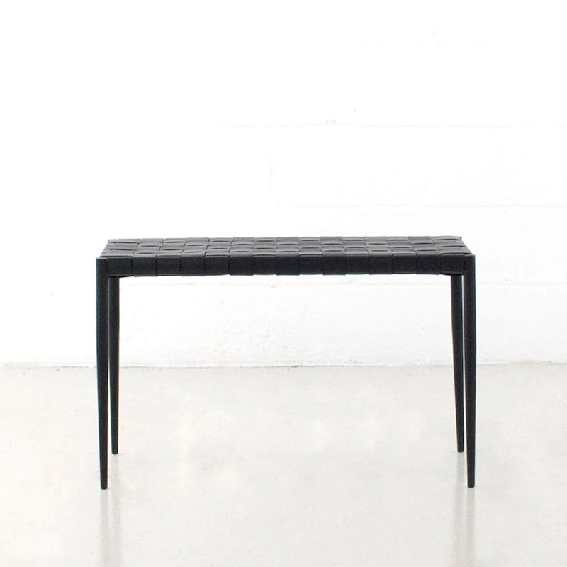 Soho Mid-Century Modern Leather Weave Coffee/Bench 28-inches/ 47-inches