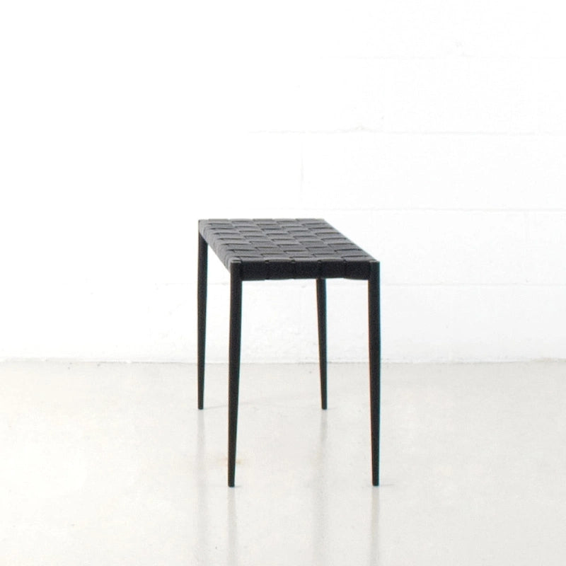 Soho Mid-Century Modern Leather Weave Coffee/Bench 28-inches/ 47-inches