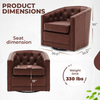 Walsh Top Grain Leather Swivel Chair