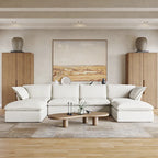 6 Piece U-shaped Velvet Upholstery Modular Sectional Sofa with 2 Ottoman