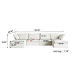 6 Piece U-shaped Velvet Upholstery Modular Sectional Sofa with 2 Ottoman