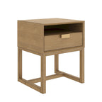 Nathan James Luke Wood End Table with Storage Drawer and Cubby