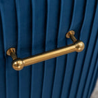 SEYNAR Modern Glam Boucle Pleated Velvet Dining Chair or Vanity Chair Set of 6 with Rear Handle