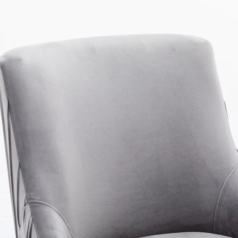 SEYNAR Modern Glam Boucle Pleated Velvet Dining Chair or Vanity Chair Set of 6 with Rear Handle