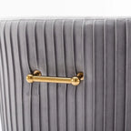 SEYNAR Modern Glam Boucle Pleated Velvet Dining Chair or Vanity Chair Set of 6 with Rear Handle