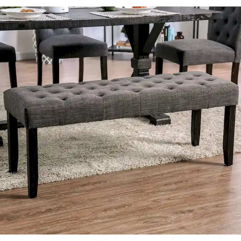 Chalwa Rustic Wood Upholstered 6-Piece Dining Set with Table and 4 Chairs and 1 Bench by Copper Grove
