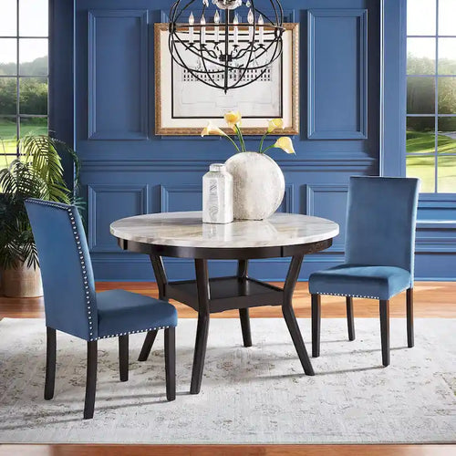 Balmforth Nailhead Velvet Upholstered Dining Chairs (Set of 2) by iNSPIRE Q Classic