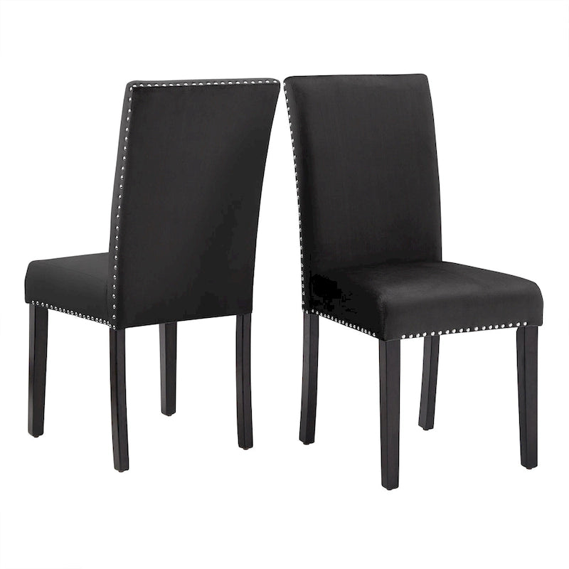 Balmforth Nailhead Velvet Upholstered Dining Chairs (Set of 2) by iNSPIRE Q Classic