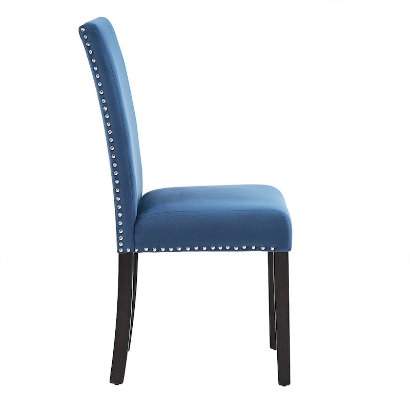 Balmforth Nailhead Velvet Upholstered Dining Chairs (Set of 2) by iNSPIRE Q Classic