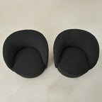 KINWELL 34 Wide Upholstered Swivel Accent Barrel Chair (Set of 2)