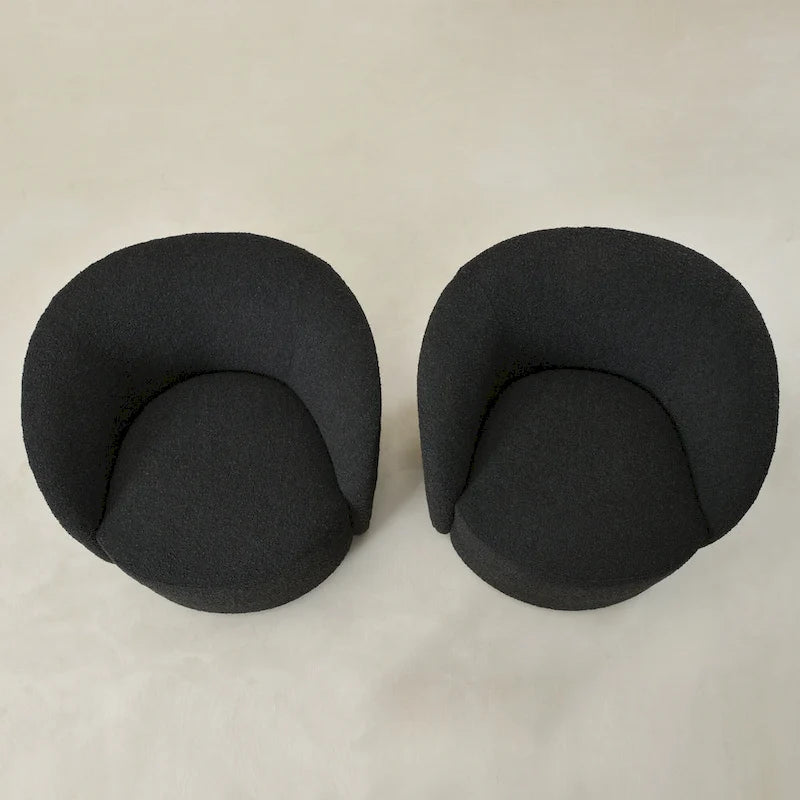 KINWELL 34 Wide Upholstered Swivel Accent Barrel Chair (Set of 2)