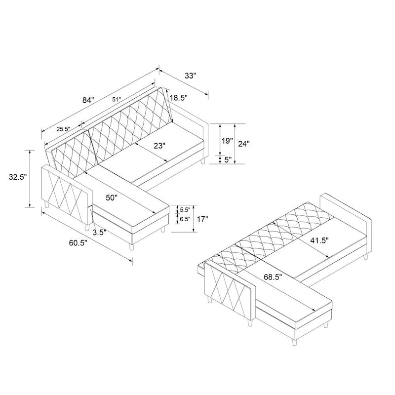 CosmoLiving by Cosmopolitan Liberty Sectional Futon with Storage