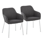 Silver Orchid Galotti Chrome Upholstered Dining Chair (Set of 2)
