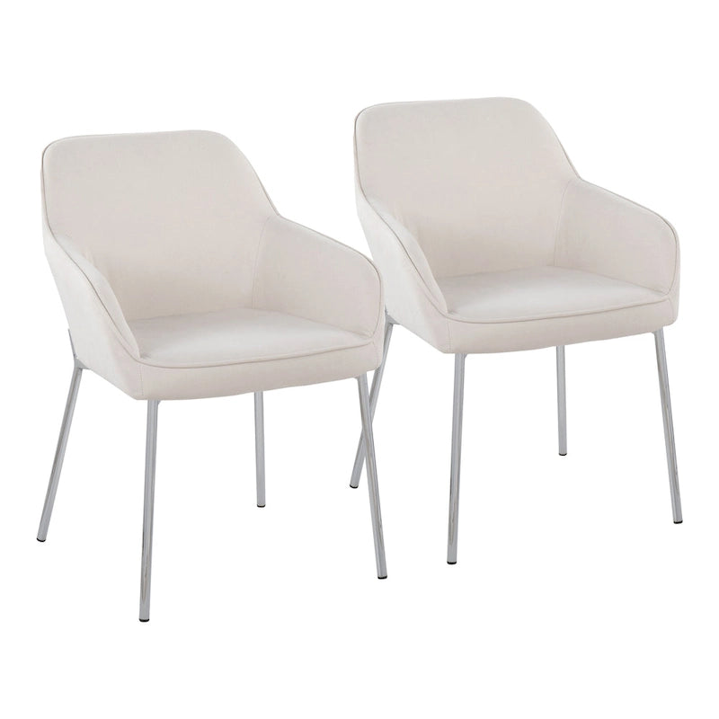 Silver Orchid Galotti Chrome Upholstered Dining Chair (Set of 2)