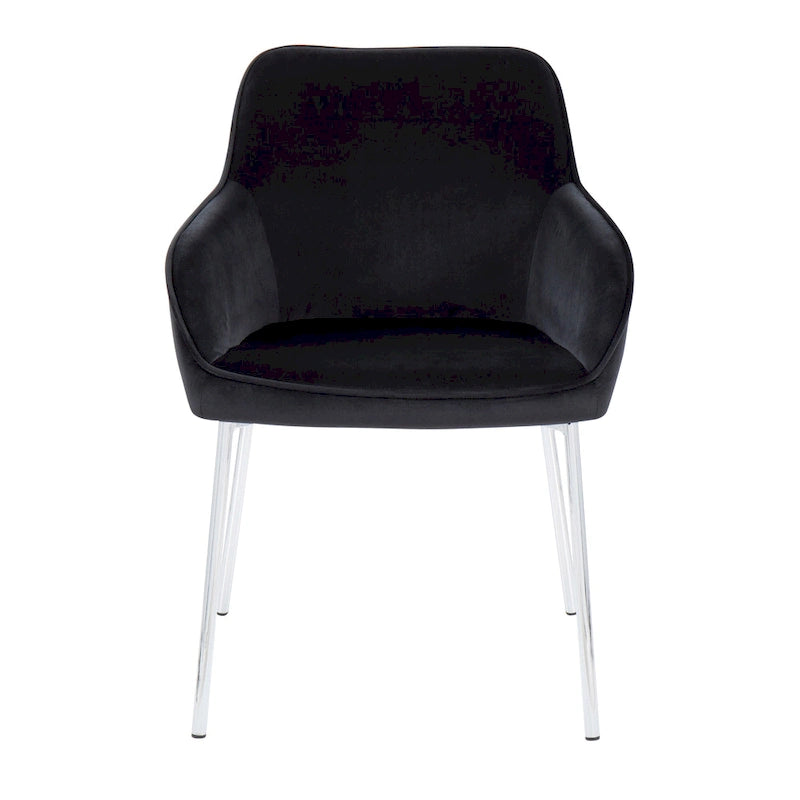 Silver Orchid Galotti Chrome Upholstered Dining Chair (Set of 2)