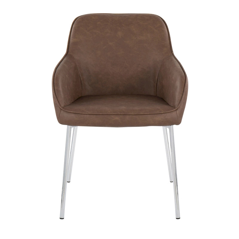 Silver Orchid Galotti Chrome Upholstered Dining Chair (Set of 2)